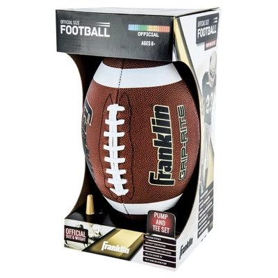 Franklin Sports Grip-Rite Pump & Tee Football Set Official - Brown 3 Franklin Sports Grip-Rite Pump & Tee Football Set Official - Brown