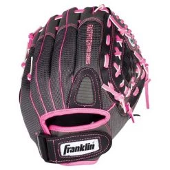 Franklin Sports PVC Windmill Series Right Handed Thrower Softball Glove - Gray/Pink Mesh (11.0")
