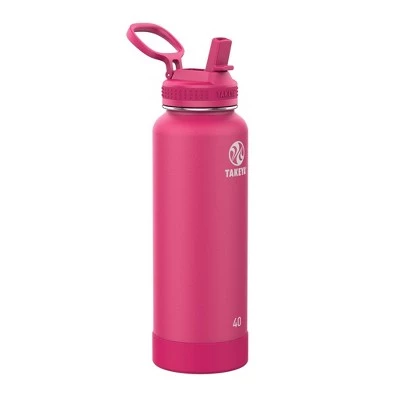 Takeya 40oz Actives Pickleball Insulated Stainless Steel Water Bottle with Sport Straw Lid Pink 7 Takeya 40oz Actives Pickleball Insulated Stainless Steel Water Bottle with Sport Straw Lid Pink - Image 5
