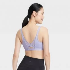 Women's High Support Sculpt Zip-Front Mesh Crossback Bra - All in Motion™