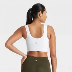 Women's Medium Support Longline Seamless Bra - All in Motion™ Olive Heather