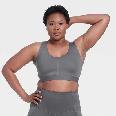 Women's Medium Support Strappy Back Bonded Bra - All in Motion™ Light Orange 4 Women's Medium Support Strappy Back Bonded Bra - All in Motion™ Light Orange - Image 2