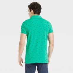 Men's Supima Cotton Printed Polo Shirt - All in Motion™ Navy Blue