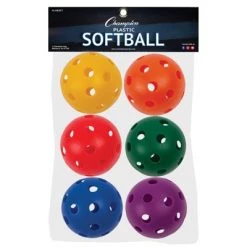 Champion Sports Plastic Softballs, 6 Per Set, 3 Sets