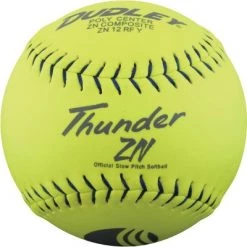 Dudley 12in Yellow USSSA Thunder ZN Slowpitch Softball-Dozen