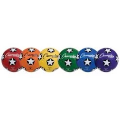 Champion Sports Rubber Soccer Ball, Size 4, Set of 6