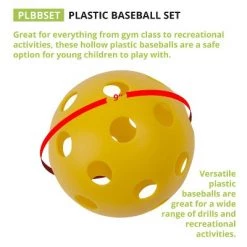Champion Sports Plastic Baseballs, 6 Per Set, 3 Sets