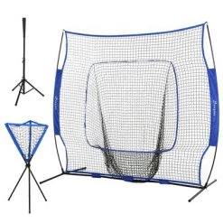 Soozier 7.5'x7' Baseball Practice Net Set w/ Catcher Net & Tee Stand, Pitching, Fielding, Practice Hitting, Batting, Backstop, Training Aid, Portable Training Equipment -Deals Sports Equipment Store unnamed file 2770
