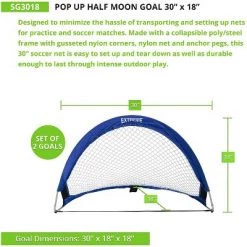Champion Sports Pop-Up Half Moon Goal, 30" x 18"