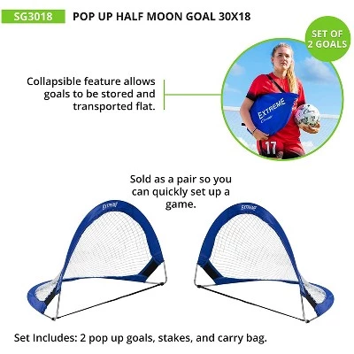 Champion Sports Pop-Up Half Moon Goal, 30" x 18" 4 Champion Sports Pop-Up Half Moon Goal, 30" x 18" - Image 2