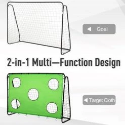 Soozier 8 x 3ft Soccer Goal Target Goal 2 in 1 Design Indoor Outdoor Backyard with All Weather PE Net Best Gift -Deals Sports Equipment Store unnamed file 2795