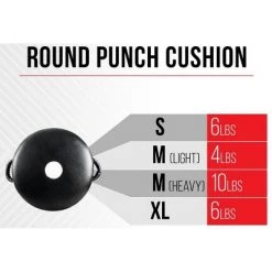 Cleto Reyes Heavy Punch Round Cushion Boxing Strike Pad - Small - Black