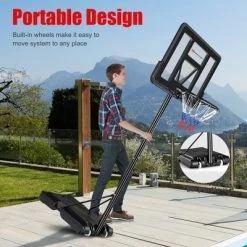 Costway Portable Basketball Hoop Stand Adjustable Height W/Shatterproof Backboard Wheels -Deals Sports Equipment Store unnamed file 2955