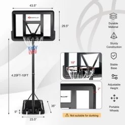 Costway Portable Basketball Hoop Stand Adjustable Height W/Shatterproof Backboard Wheels -Deals Sports Equipment Store unnamed file 2957