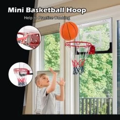 Costway Over-The-Door Mini Basketball Hoop Includes Basketball & Hand Pump Indoor Sports -Deals Sports Equipment Store unnamed file 2986
