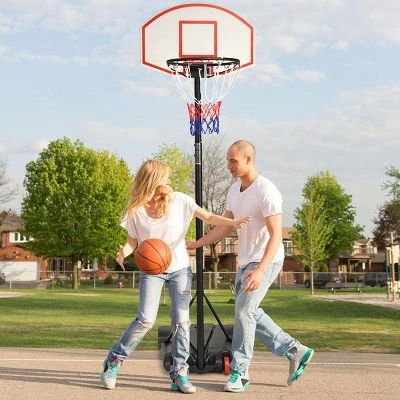 Costway Adjustable Basketball Hoop System Stand Kid Indoor Outdoor Net Goal W/ Wheels 4 Costway Adjustable Basketball Hoop System Stand Kid Indoor Outdoor Net Goal W/ Wheels - Image 2