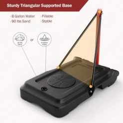 Costway Height-Adjustable Basket Hoop, Portable Backboard System Stand with 2 Wheels, Fillable Base, Weather-Resistant Nylon Net -Deals Sports Equipment Store unnamed file 3014