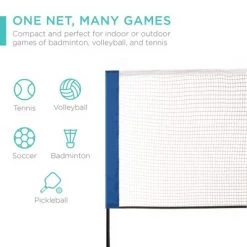Best Choice Products 12.5ft Portable Freestanding Indoor/Outdoor Net for Volleyball, Tennis, Badminton w/ Carrying Case