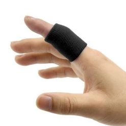 Unique Bargains 10pcs Black Cotton Stretch Sport Anti-dislocation Protect Finger Sleeve Support