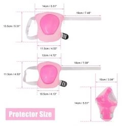 X AUTOHAUX Outdoor Sport Skating Palm Elbow Knee Support Guard Pad Protective Pads Set Pink 5.1" x 4.5" 6 in 1 -Deals Sports Equipment Store unnamed file 3374