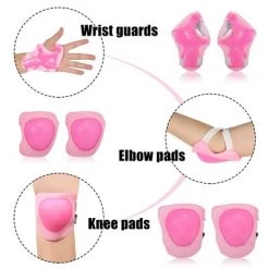 X AUTOHAUX Outdoor Sport Skating Palm Elbow Knee Support Guard Pad Protective Pads Set Pink 5.1" x 4.5" 6 in 1 -Deals Sports Equipment Store unnamed file 3375
