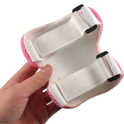 X AUTOHAUX Cycling Roller Skating Plastic Wrist Elbow Knee Support Brace 6 in 1 Set Protective Pads Pink White 4.9" x 3.9" 5 X AUTOHAUX Cycling Roller Skating Plastic Wrist Elbow Knee Support Brace 6 in 1 Set Protective Pads Pink White 4.9" x 3.9" - Image 3