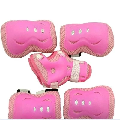 X AUTOHAUX Cycling Roller Skating Plastic Wrist Elbow Knee Support Brace 6 in 1 Set Protective Pads Pink White 4.9" x 3.9" 6 X AUTOHAUX Cycling Roller Skating Plastic Wrist Elbow Knee Support Brace 6 in 1 Set Protective Pads Pink White 4.9" x 3.9" - Image 4