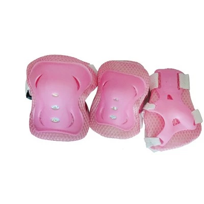 X AUTOHAUX Cycling Roller Skating Plastic Wrist Elbow Knee Support Brace 6 in 1 Set Protective Pads Pink White 4.9" x 3.9" 7 X AUTOHAUX Cycling Roller Skating Plastic Wrist Elbow Knee Support Brace 6 in 1 Set Protective Pads Pink White 4.9" x 3.9" - Image 5