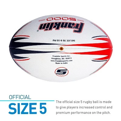 Franklin Sports 5000 Rugby Ball - Navy/Red 4 Franklin Sports 5000 Rugby Ball - Navy/Red - Image 2