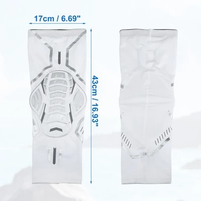 Unique Bargains 2pcs Compression Knee Braces EVA Padded Leg Sleeves Protector Nylon White Size M 3 Unique Bargains 2pcs Compression Knee Braces EVA Padded Leg Sleeves Protector Nylon White Size M