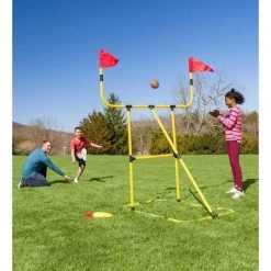 HearthSong Football and Disc Target Kick 'n Toss Set for Kids' Outdoor Active Play