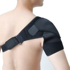 Unique Bargains Black Left Shoulder Sleeves Back Posture Corrector Support Brace Belt