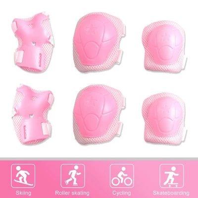 X AUTOHAUX Elastic Band Detachable Closure Wrist Elbow Knee Support Brace Set Protective Pads Pink 4.7" x 4.3" 3 X AUTOHAUX Elastic Band Detachable Closure Wrist Elbow Knee Support Brace Set Protective Pads Pink 4.7" x 4.3"