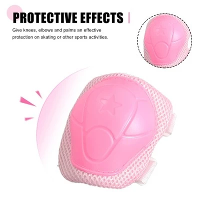 X AUTOHAUX Elastic Band Detachable Closure Wrist Elbow Knee Support Brace Set Protective Pads Pink 4.7" x 4.3" 6 X AUTOHAUX Elastic Band Detachable Closure Wrist Elbow Knee Support Brace Set Protective Pads Pink 4.7" x 4.3" - Image 4