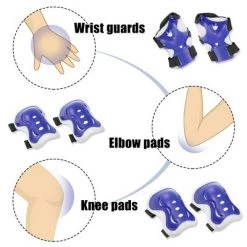 X AUTOHAUX Skating Sports Protective Palm Elbow Knee Support Set Protective Pads Blue 5.9" x 4.3" -Deals Sports Equipment Store unnamed file 3767