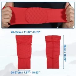 Unique Bargains 2pcs Elbow Brace Support Sleeve Elbow Pad Sleeve for Women Men Red XL Size