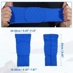 Unique Bargains 2pcs Elbow Brace Support Sleeve Elbow Pad Sleeve for Women Men Blue M Size