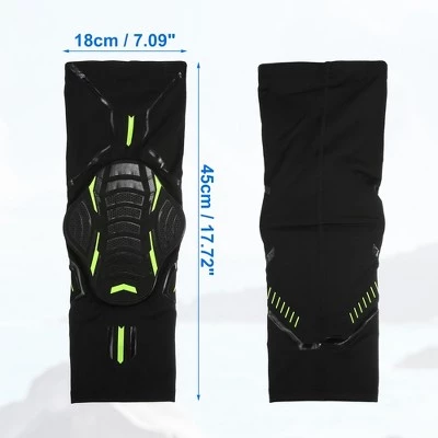 Unique Bargains 2pcs Compression Knee Braces EVA Padded Leg Sleeves Protector Nylon Black Size L 3 Unique Bargains 2pcs Compression Knee Braces EVA Padded Leg Sleeves Protector Nylon Black Size L