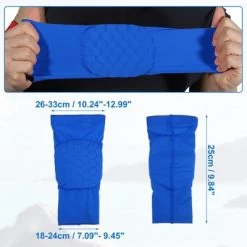 Unique Bargains 2pcs Elbow Brace Support Sleeve Elbow Pad Sleeve for Women Men Blue Blue, L Size