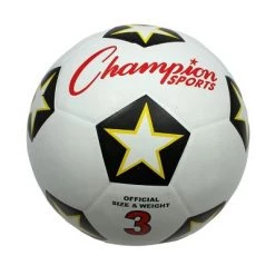 Champion Sports Rubber Soccer Ball, Size 3, Pack of 3