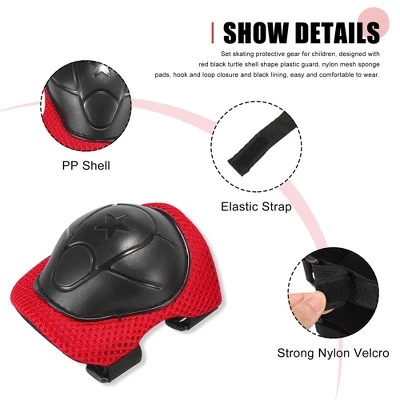 X AUTOHAUX Skateboard Sponge Palm Elbow Knee Support Sports Protective Pads Red Black 5.9" x 5.5" 6 Pcs 4 X AUTOHAUX Skateboard Sponge Palm Elbow Knee Support Sports Protective Pads Red Black 5.9" x 5.5" 6 Pcs - Image 2