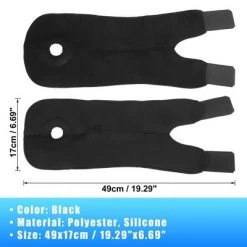 Unique Bargains Black Patella Knee Protector with Side Stabilizers for Basketball Race Playing