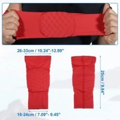Unique Bargains 2pcs Elbow Brace Support Sleeve Elbow Pad Sleeve for Women Men Red L Size
