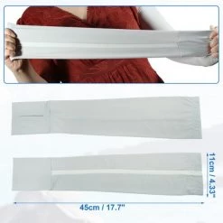 Unique Bargains Cooling Arm Sleeves for Women and Men Sports Arm Sleeve Gray White 1 Pair