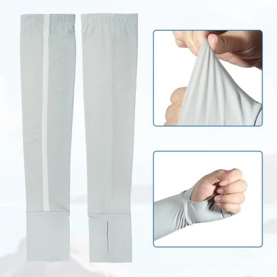 Unique Bargains Cooling Arm Sleeves for Women and Men Sports Arm Sleeve Gray White 1 Pair 4 Unique Bargains Cooling Arm Sleeves for Women and Men Sports Arm Sleeve Gray White 1 Pair - Image 2