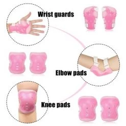 X AUTOHAUX Biking Skating Gear Knee Elbow Pads Wrist Protector Pink 3 Pairs Protective Pads Pink 5.5" x 5.1" 1 Set -Deals Sports Equipment Store unnamed file 3992